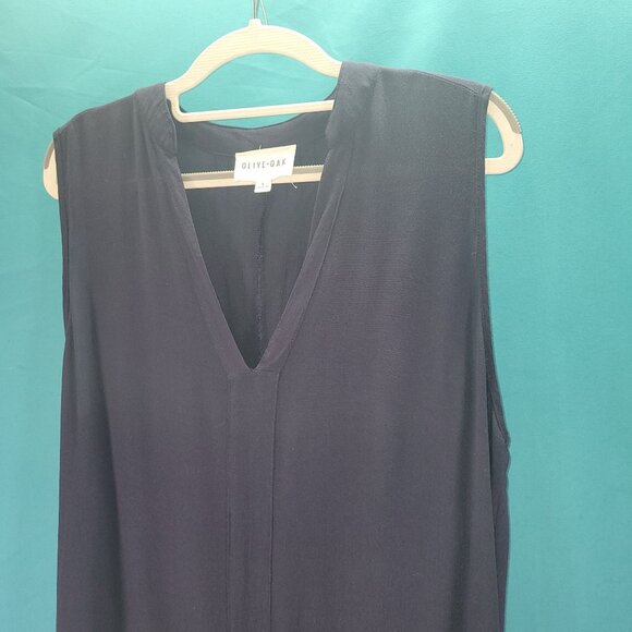 Olive & Oak Navy Sleeveless V-Neck Dress With Tassel Detail - Picture 3 of 8